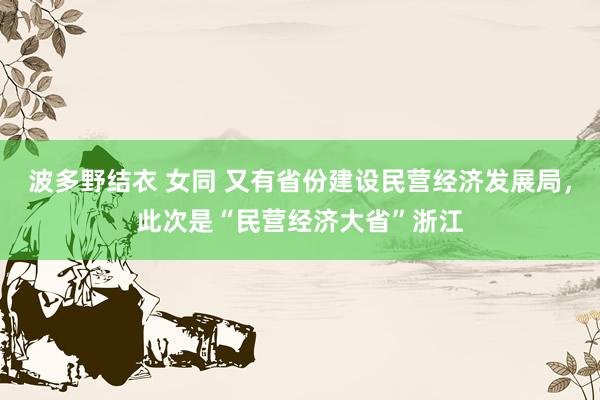 波多野结衣 女同 又有省份建设民营经济发展局，此次是“民营经济大省”浙江