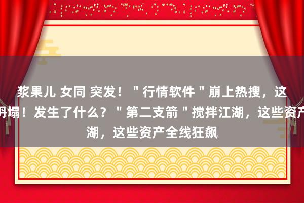 浆果儿 女同 突发！＂行情软件＂崩上热搜，这个网站也坍塌！发生了什么？＂第二支箭＂搅拌江湖，这些资产全线狂飙