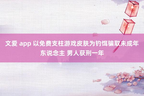 文爱 app 以免费支柱游戏皮肤为钓饵骗取未成年东说念主 男人获刑一年